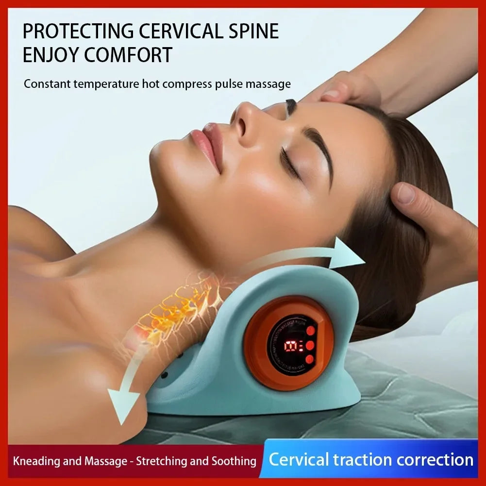 A Multifunctional Neck Massager Designed to Heat and Stretch the Neck, Back, and Shoulders, Providing Deep Relief for Neck Disco